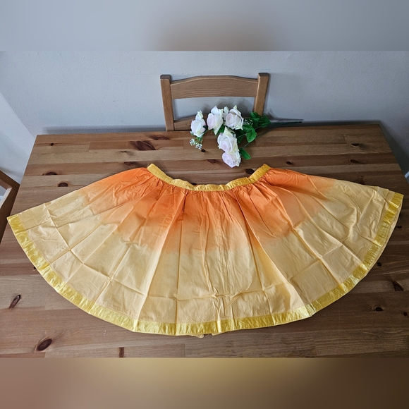 She's Cool - Mini Skirt Cotton Voile fading A-line with buttons - Orange Size L - Picture 7 of 7